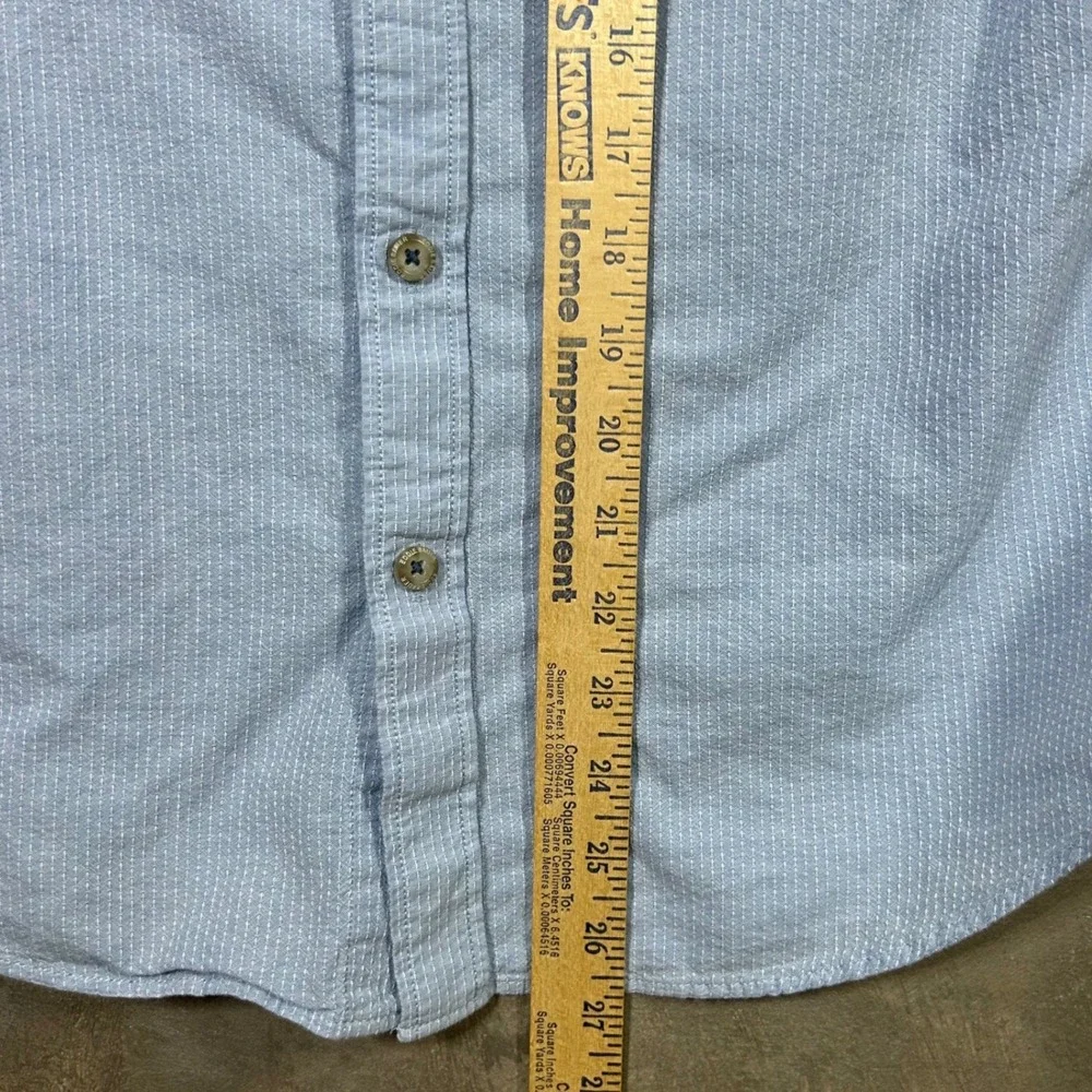 Eddie Bauer Mens Classic Fit Short Sleeve Button Up Shirt Blue Stripe‎ Size M
